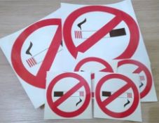 240 x No Smoking Sticker Signs - Includes 40 x Packs of 6 x Stickers - Small and Large Sizes