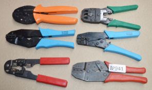 6 x Various Crimping Tools For Telecoms and Network Applications - CL011 - Ref JP941 - Location: