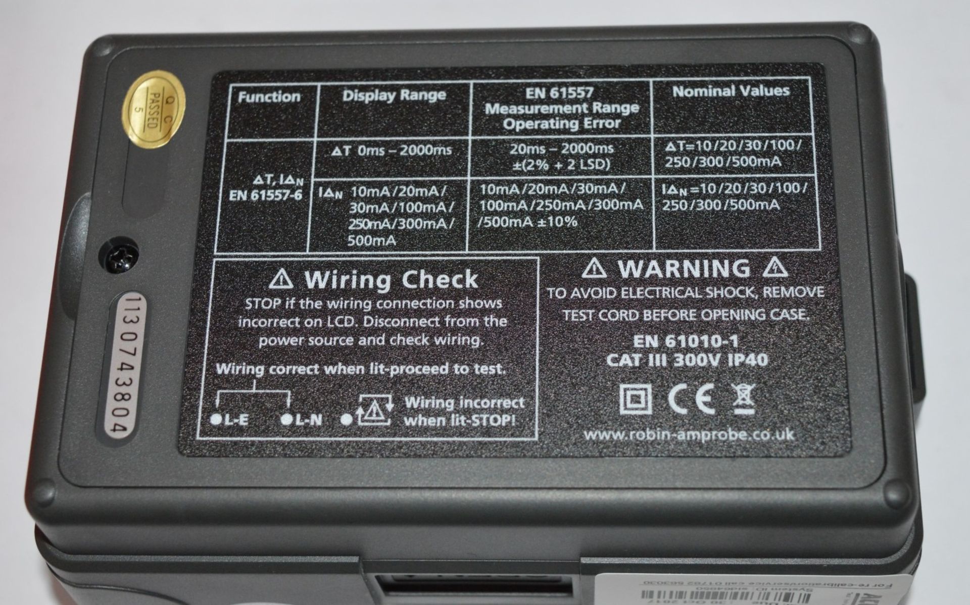 1 x Robin Amprobe Digital RCD Tester Wth Fast Trip - Model KMP7020 - Boxed With All Accessories - - Bild 4 aus 12