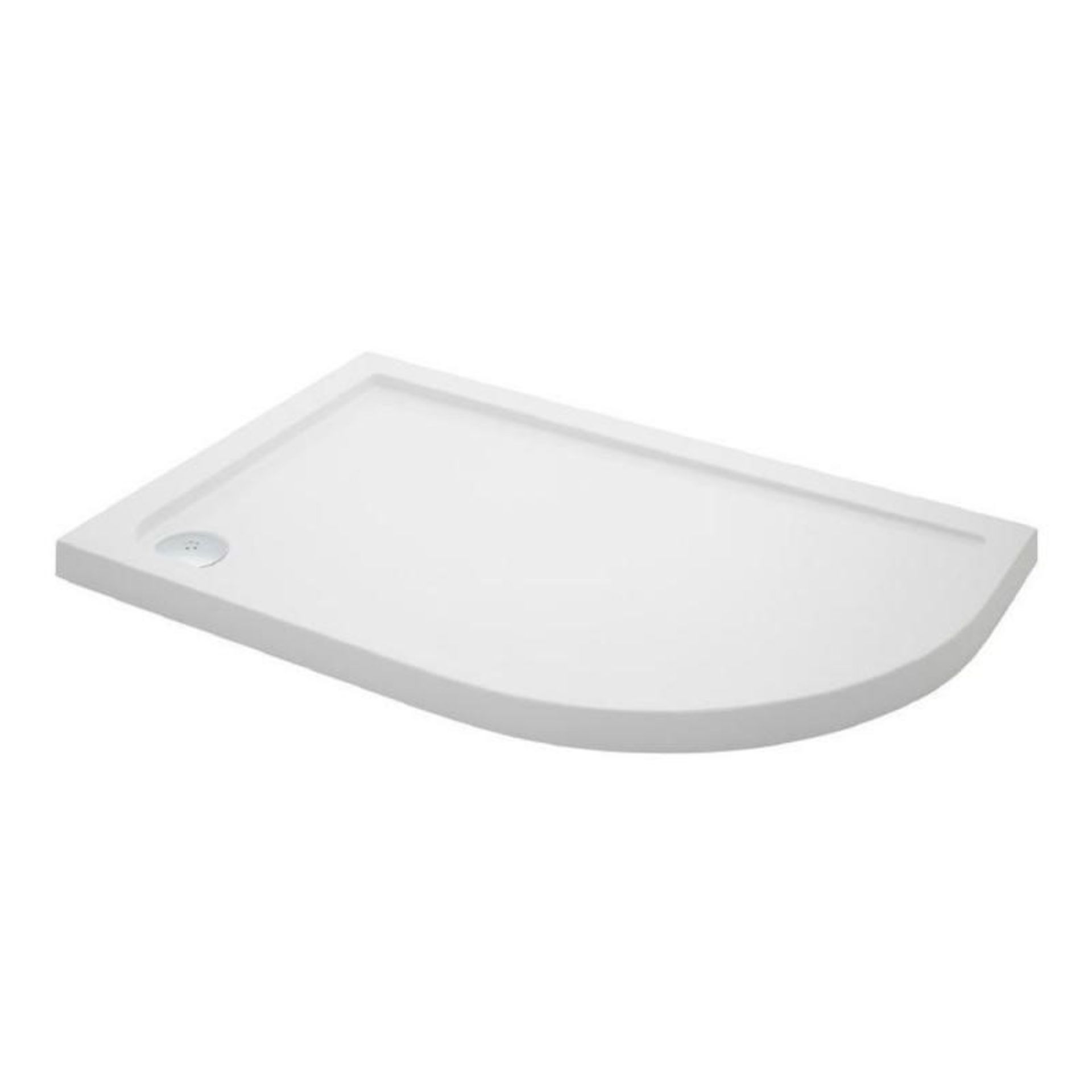 1 x White Pearlstone Right Hand Offset Quadrant Shower Tray 1200 x 900mm (NTP115) - New / Unused Sto
