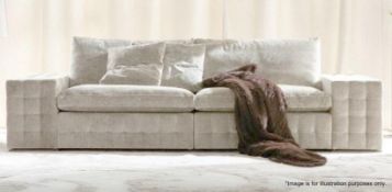 1 x GIORGIO "Sayonara" 3-Seater Sofa In An Opulent Champagne Chenille Upholstery - Ref: 4711347 NP1/