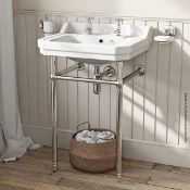 1 x Traditional Washstand - Features A Hand Polished Chrome Finish And Integrated Towel Rail - Dimen
