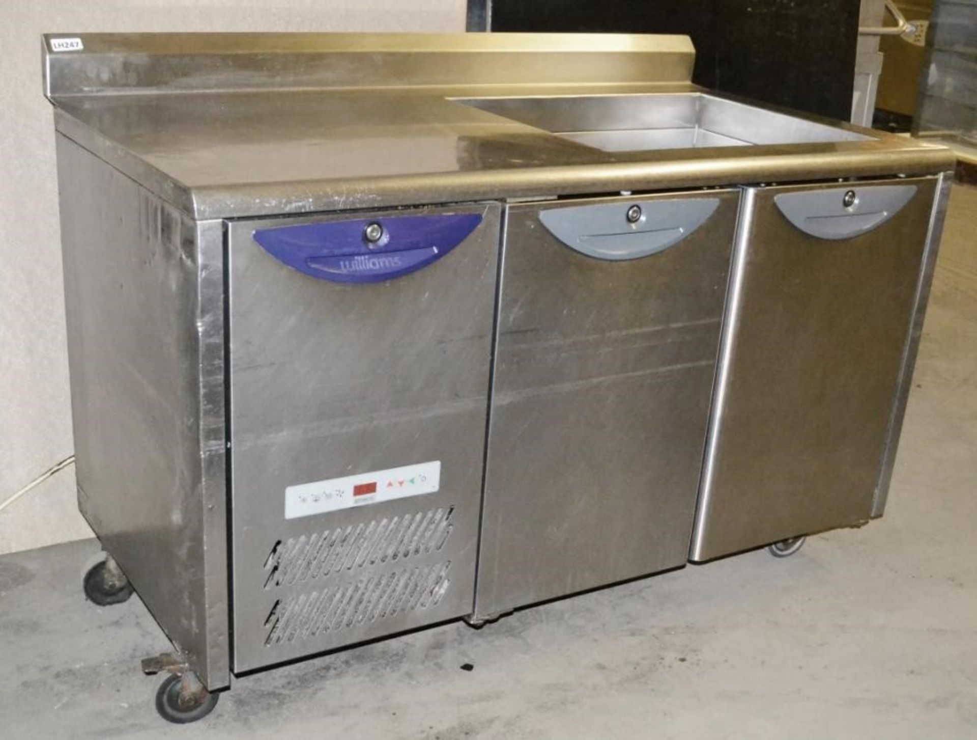 1 x Williams Two Door Counter Top Refrigerated Salad Pizza Prep Bench - Model HO3U - Stainless Steel - Image 6 of 7