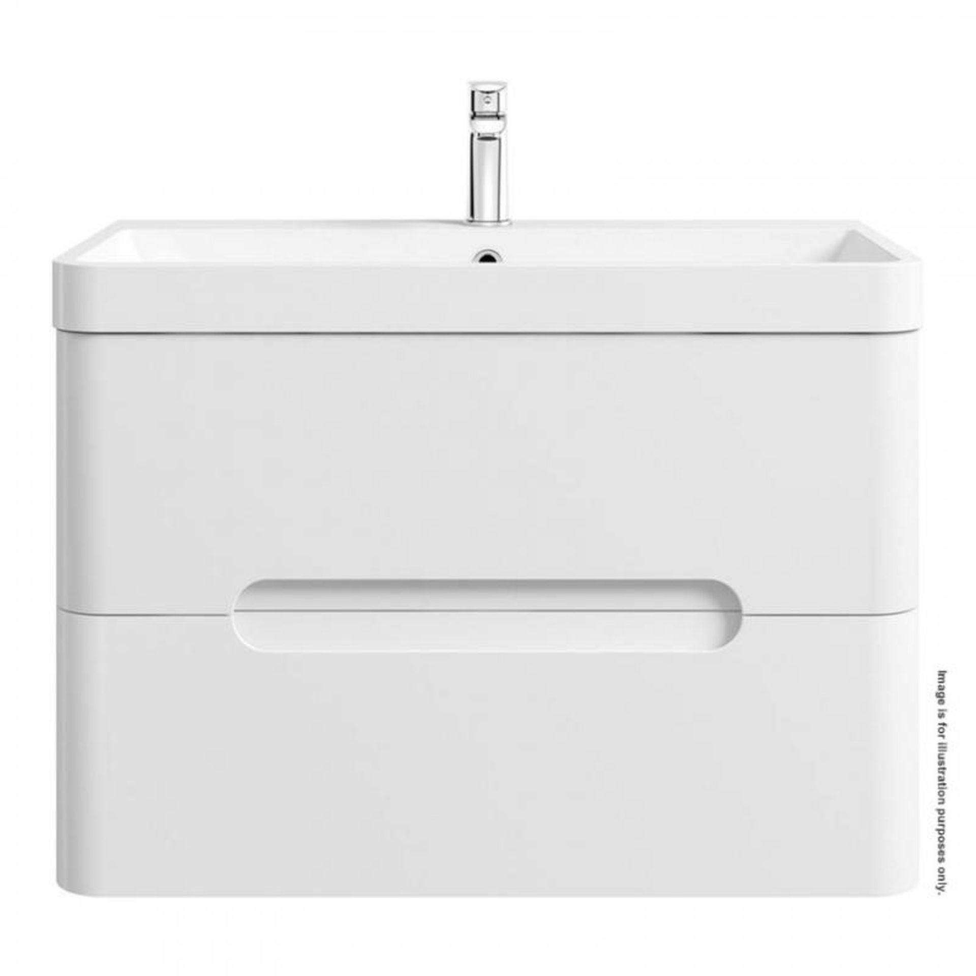 1 x Planet White Wall Hung Vanity Drawer Unit 800mm - Ref: DY170/WPL8002 - CL190 - Unused Stock - Lo - Image 5 of 8