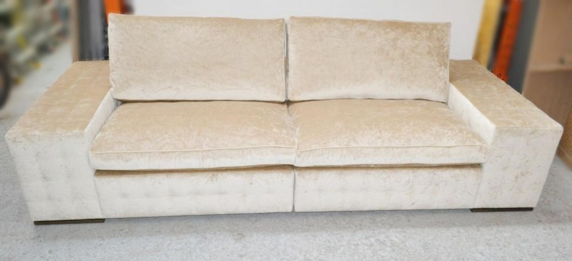 1 x GIORGIO "Sayonara" 3-Seater Sofa In An Opulent Champagne Chenille Upholstery - Ref: 4711347 NP1/ - Bild 3 aus 8