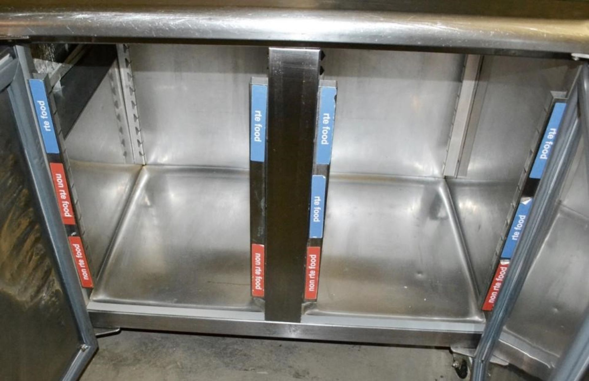 1 x Williams Two Door Counter Top Refrigerated Salad Pizza Prep Bench - Model HO3U - Stainless Steel - Image 5 of 5