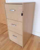 1 x 3-Door Lockable Filing Cabinet With Key - Dimensions: W48 x D60 x H102cm - Ref: MT939 - Very Goo