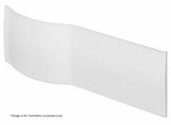 1 x Evesham P Shaped Shower Bath Acrylic Front Panel 1500mm - White - Dimensions: Height 515mm / Wid