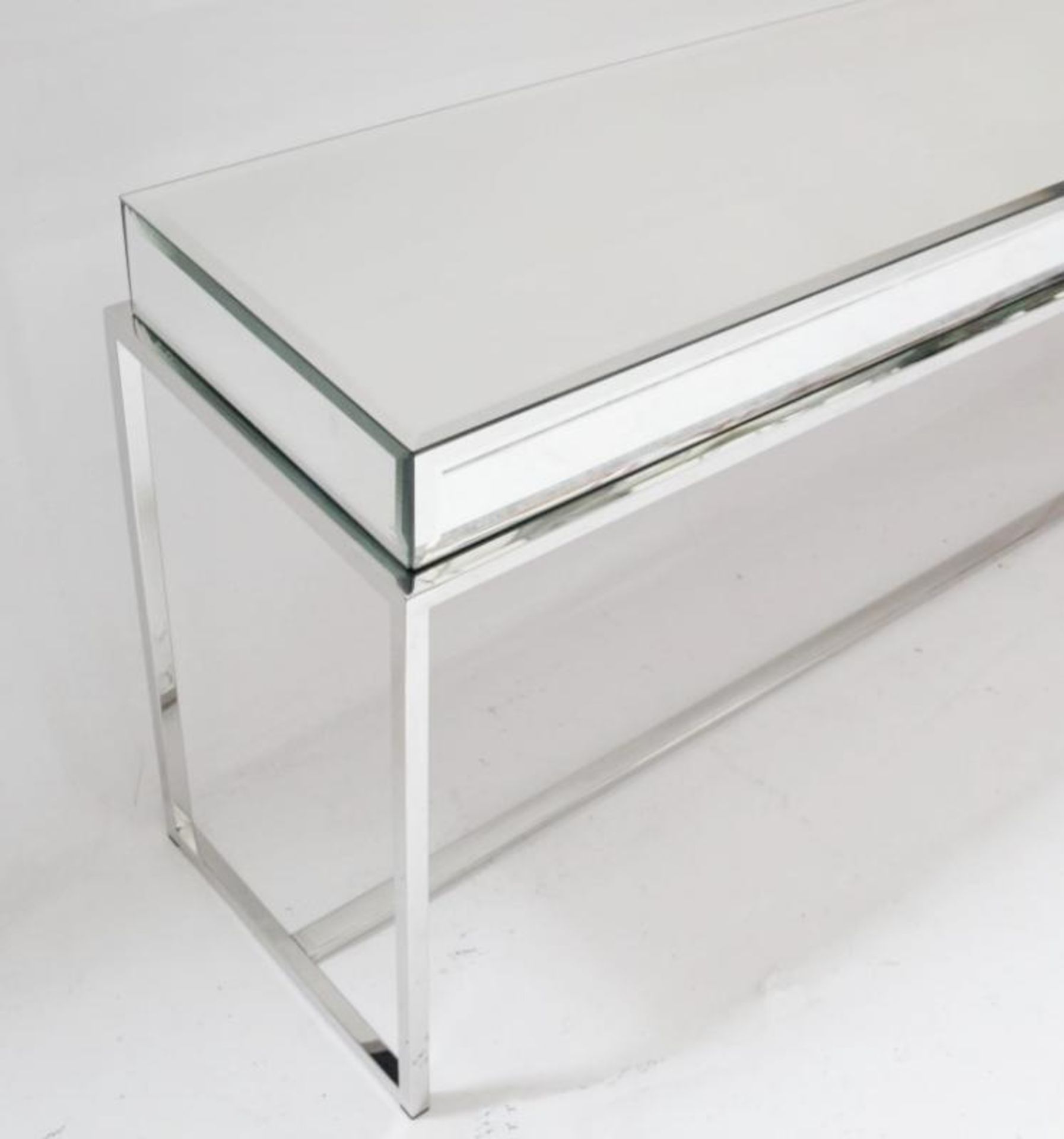 1 x EICHHOLTZ "Beverly Hills" Mirrored Glass Topped Console Table - Dimensions: W160 x D40 x H70 cm - Image 4 of 4