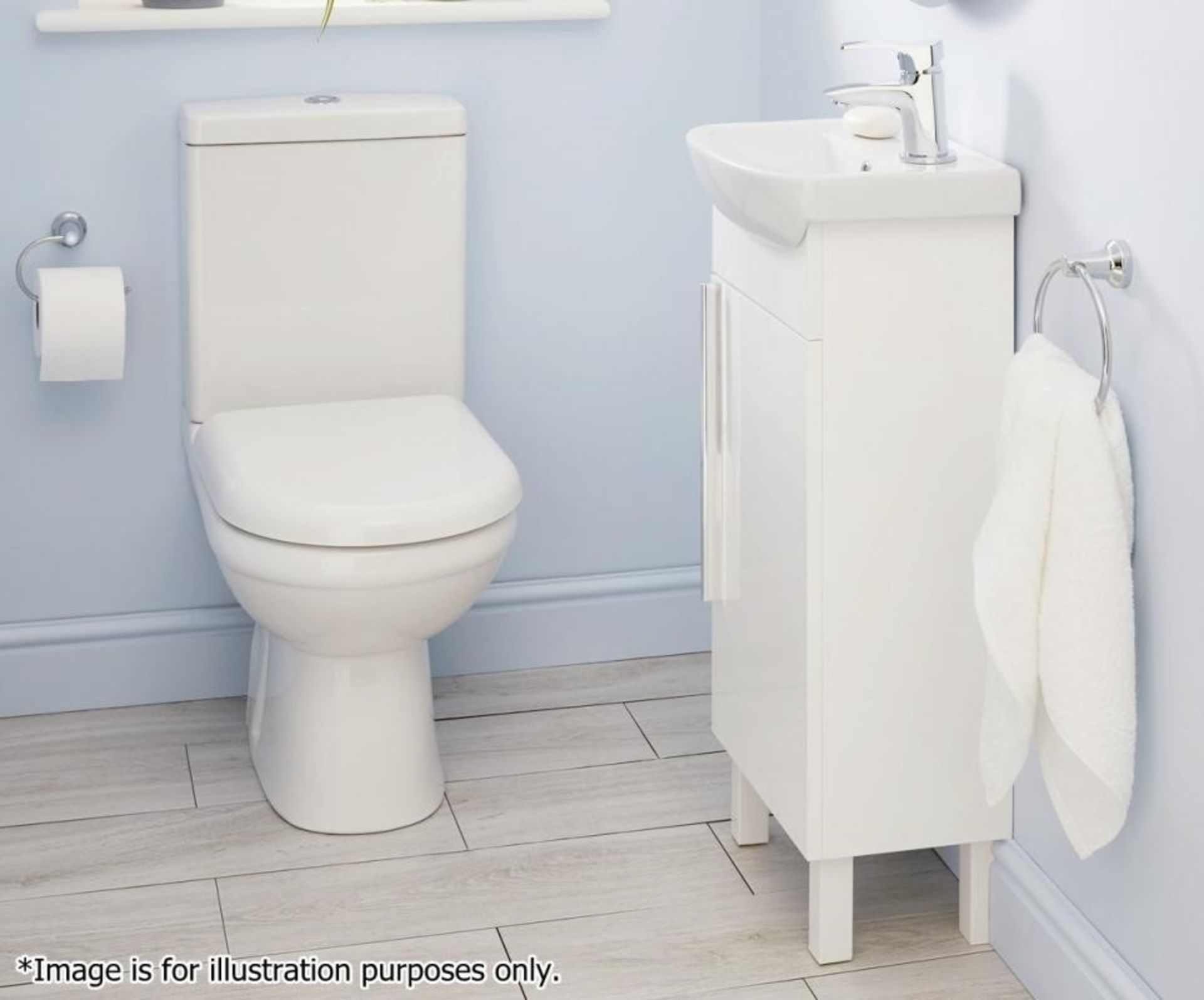 1 x Estilo Louis 40 Vanity Unit & Basin In White - Includes Twyfords Top Action Lever Mono Tap - All - Image 6 of 8