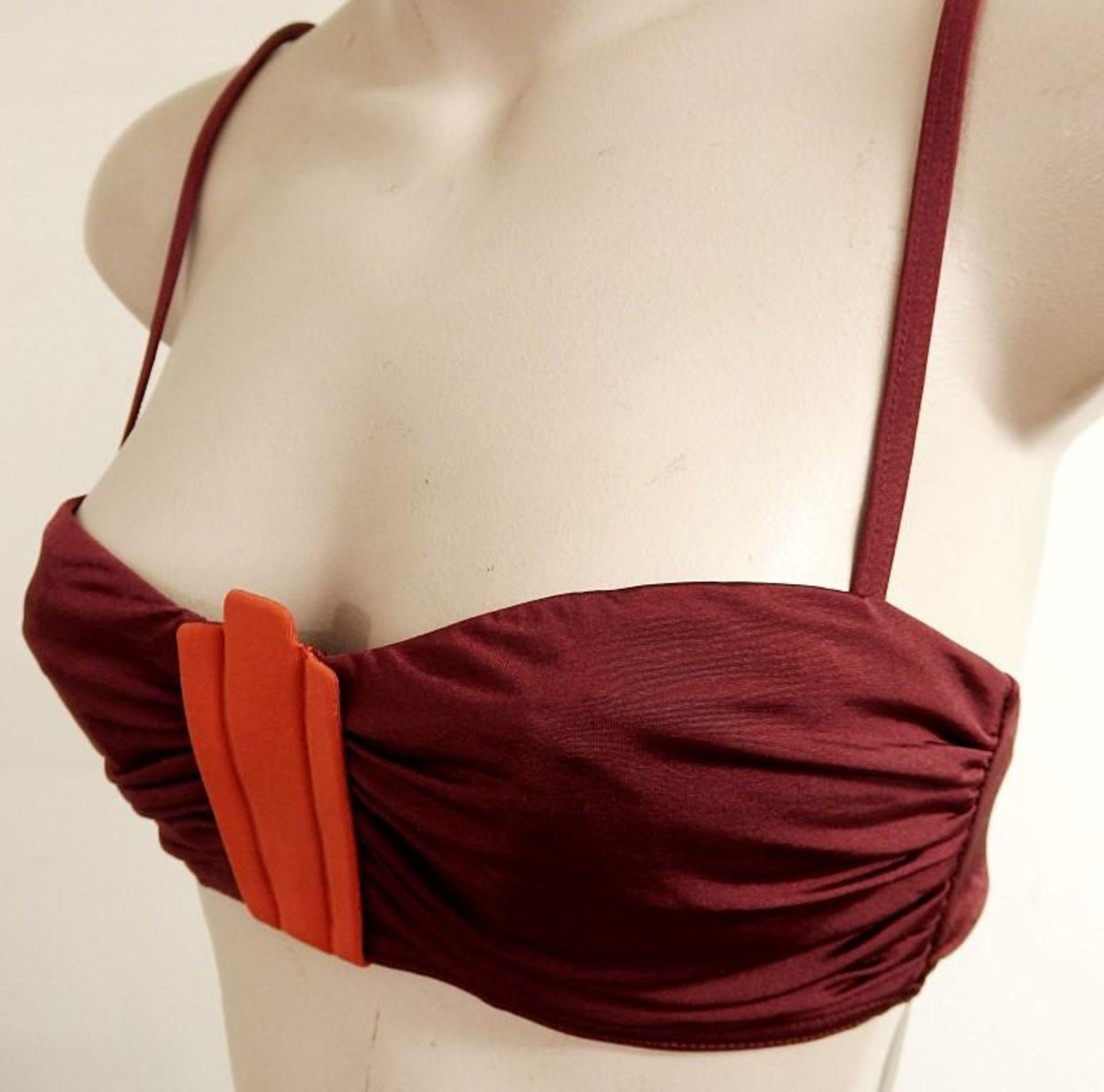 1 x Rasurel - Damson and Orange trim Bikini - R20346 Brassiere - Mini Slip - Size 2C - UK 32 - Fr 85 - Image 3 of 6