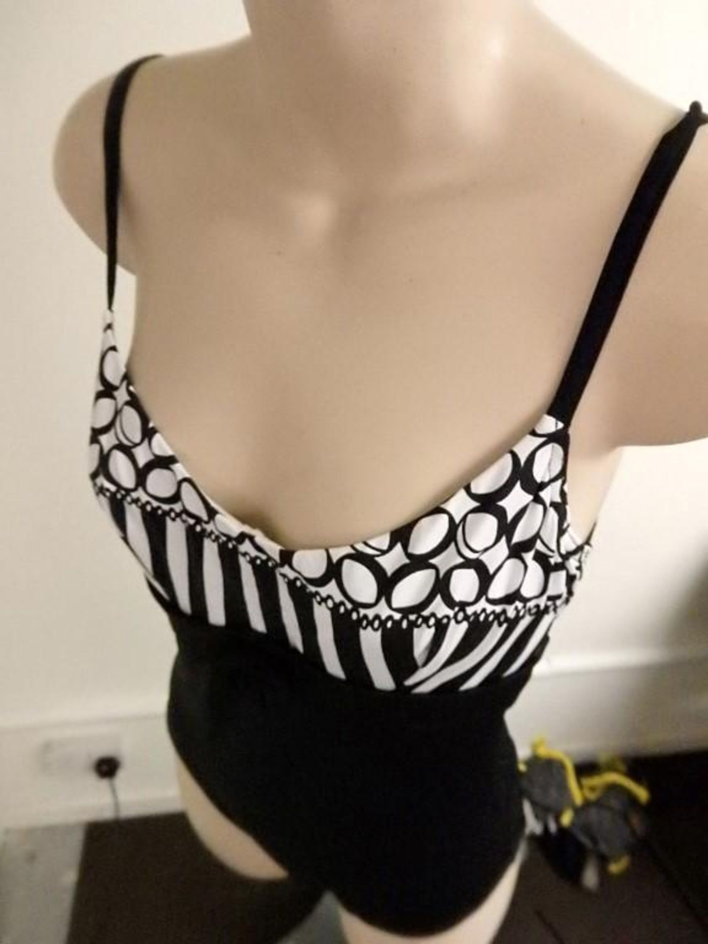 1 x Rasurel - Black/White patterned - Borneo Swimsuit - R20435 - Size 2C - UK 32 - Fr 85 - EU/Int 7 - Image 4 of 5