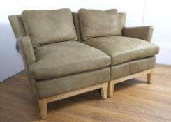 1 x Bleu Nature ‘Comoc’ 2-Part Sectional Sofa Upholstered In Cheyenne Leather - New Unboxed Stock -