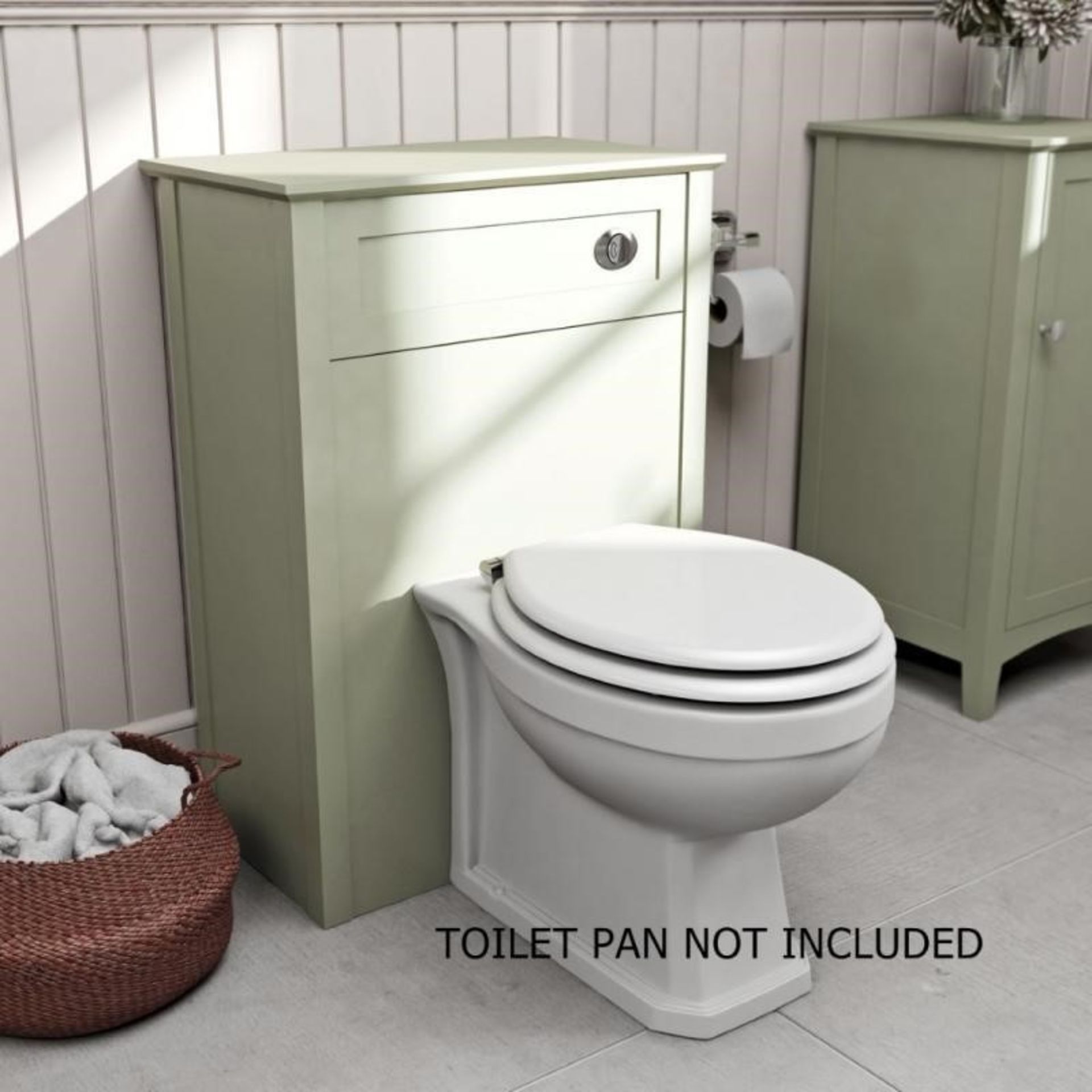 1 x Bath Co Camberley Sage Back to Wall Toilet Pan Unit - Toilet Pan Not Included - H818 x W570 x D3 - Image 3 of 3