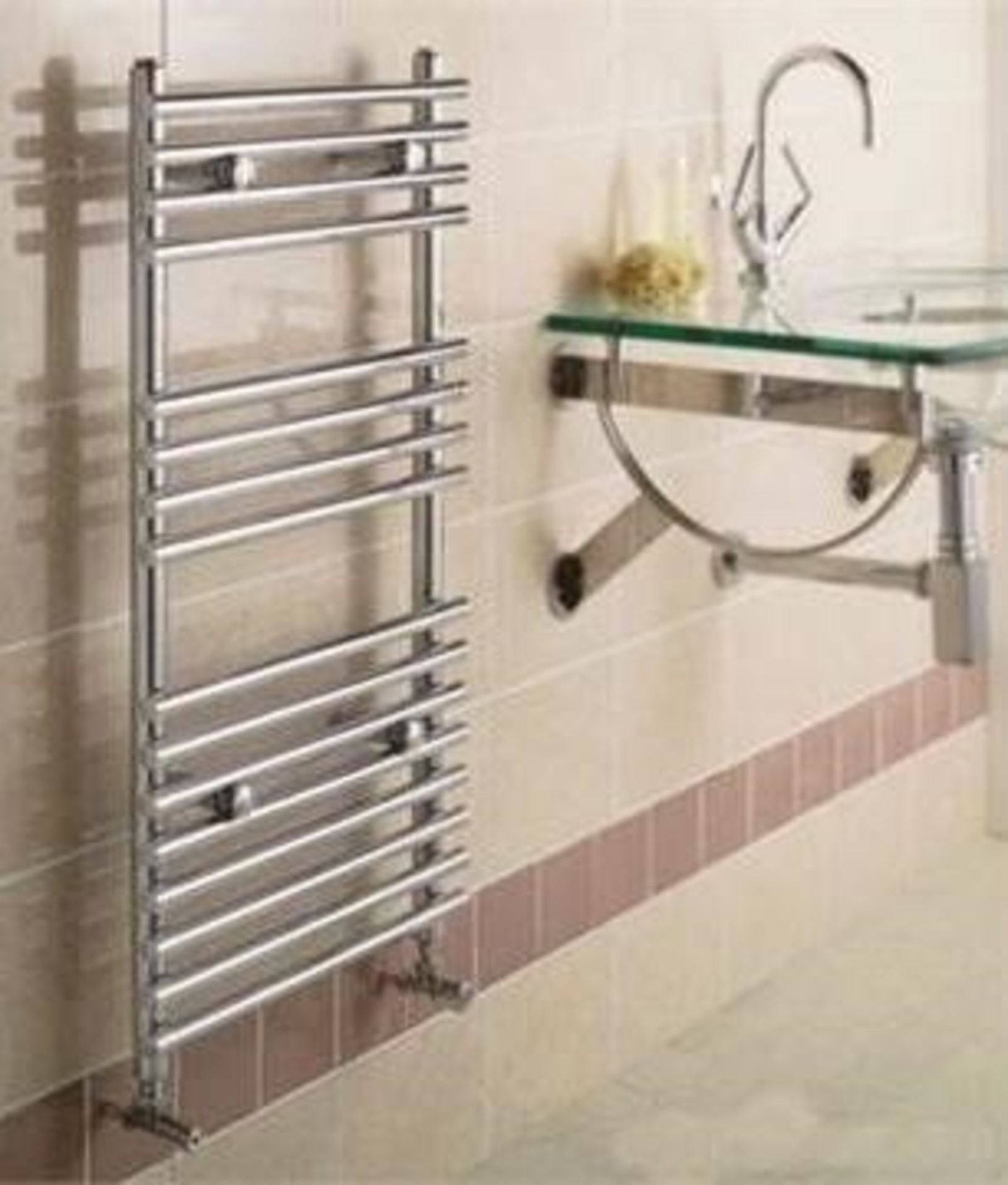 1 x Quinn Topaz Bathroom Ladder Towel Rail With Chrome Finish - Image 2 of 3