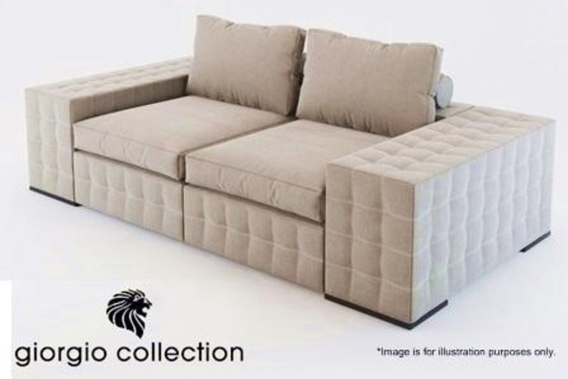 1 x GIORGIO "Sayonara" 3-Seater Sofa In An Opulent Champagne Chenille Upholstery - Ref: 4711347 NP1/ - Bild 2 aus 8