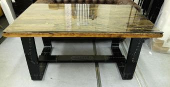 1 x Timothy Oulton Tracks Small Dining Table - Dimensions: L150cm x W90cm x D80cm - Reclaimed Timber