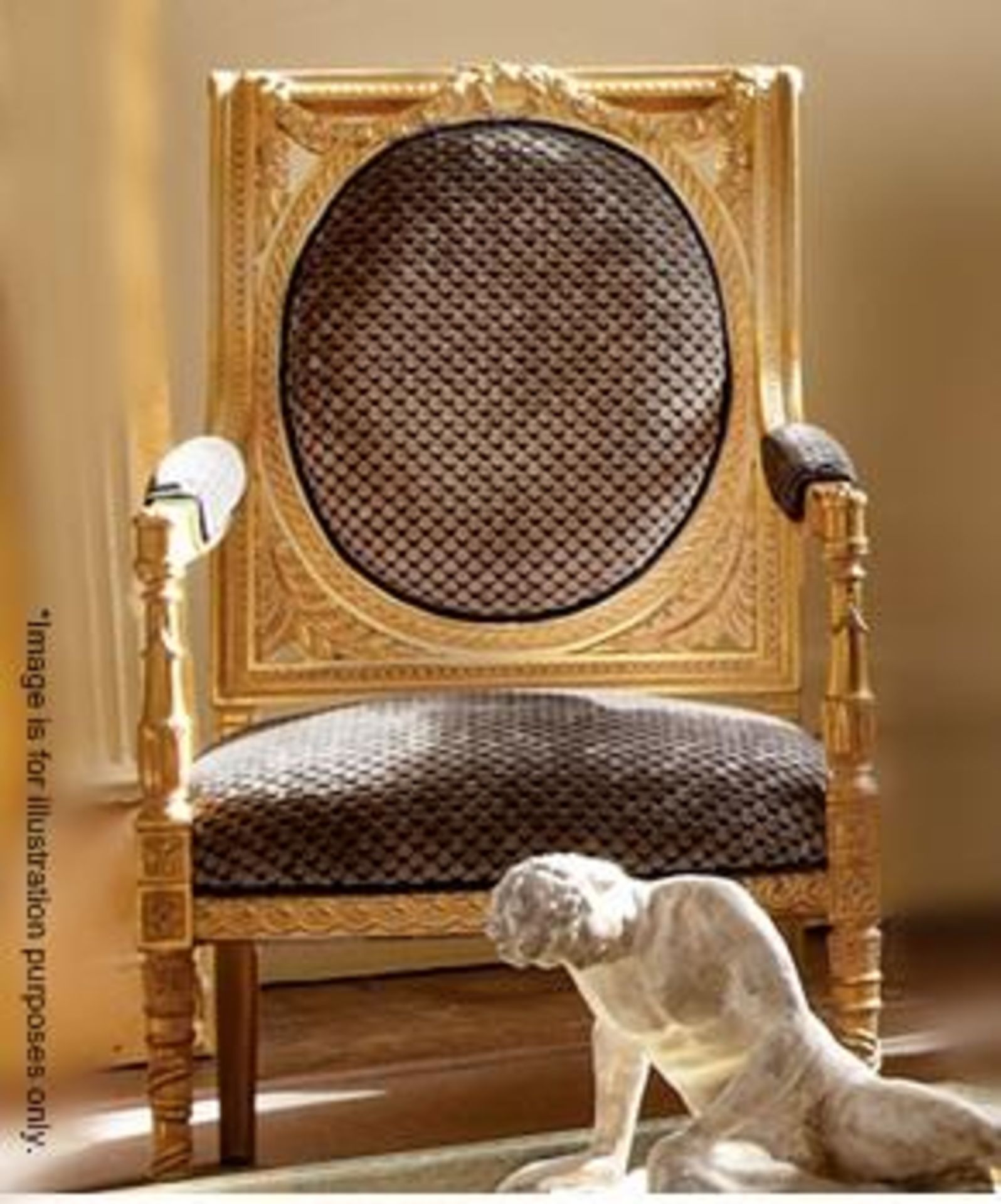 1 x DURESTA Flavia Chair - Features A Hand-Carved Hard Wood Frame With Hand-Stitched Coil Sprung Sea