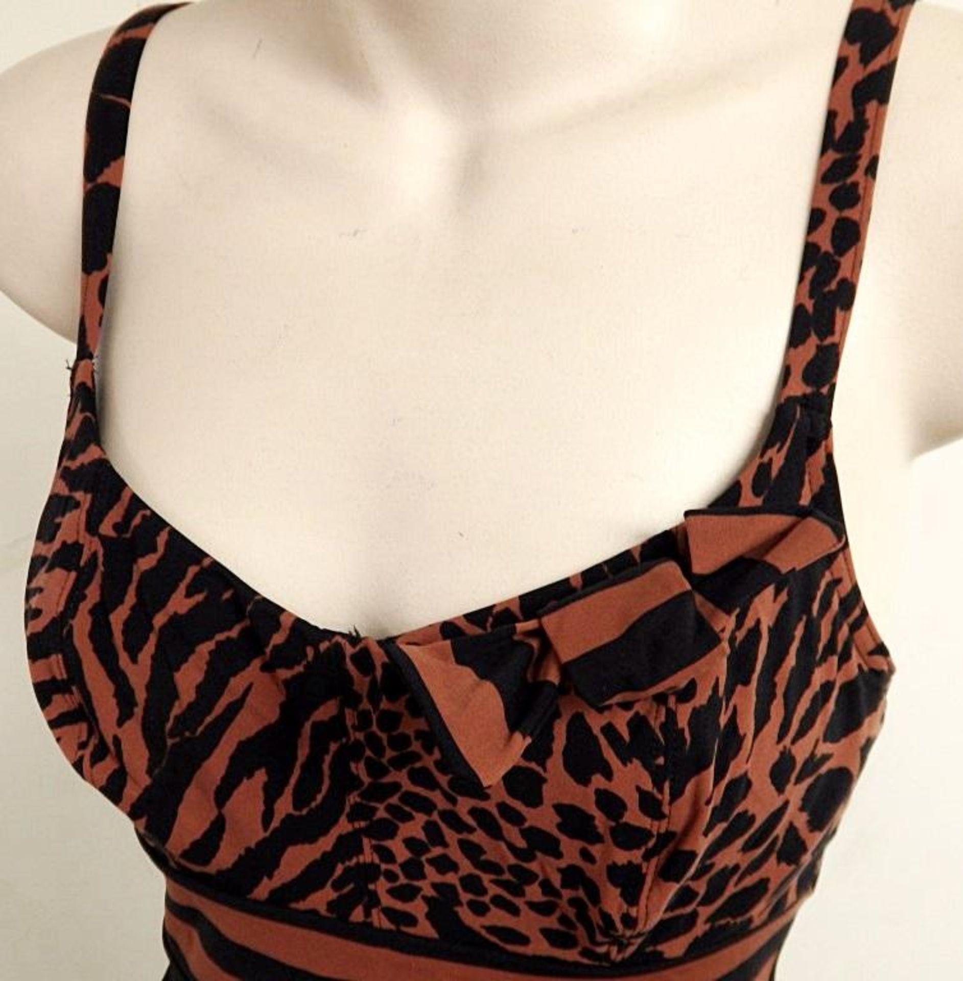 1 x Rasurel - Black/Tan Leopard and Stripe - Bahia Swimsuit - R21235 - Size 2C - UK 32 - Fr 85 - EU - Image 4 of 7