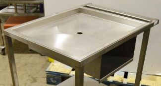 1 x Stainless Steel Drip Trolley With Removable Shaped Tray, Central Drain Hole and Drip Capture She