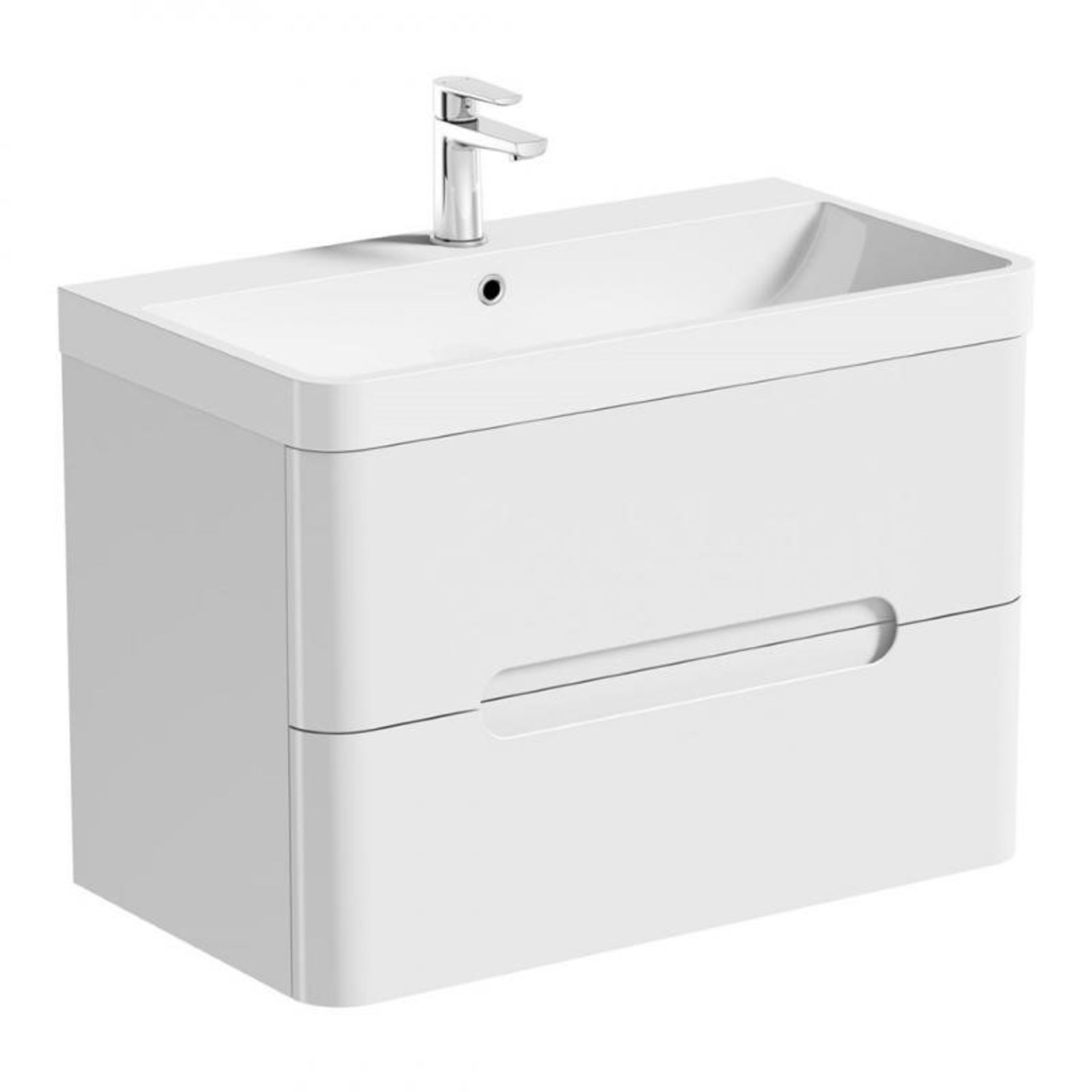 1 x Planet White Wall Hung Vanity Drawer Unit 800mm - Ref: DY170/WPL8002 - CL190 - Unused Stock - Lo - Image 8 of 8