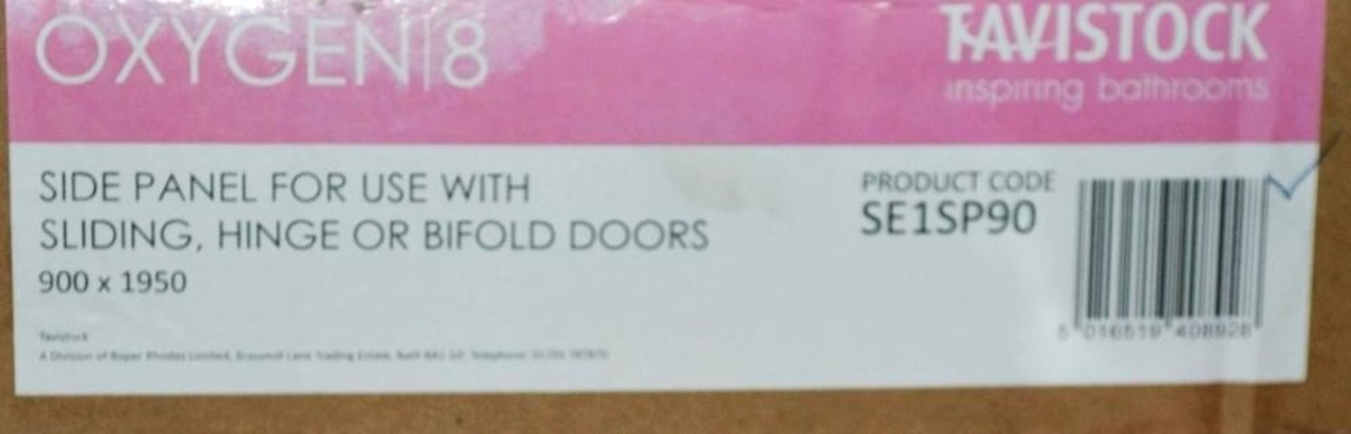 1 x Tavistock Oyxgen8 8mm 900mm Hinged Door Shower Enclosure - Image 2 of 2