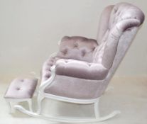 1 x SAVIO FIRMINO Notte "FATATA GEORGE" Wing Back Rocking Chair With Matching Stool - Bespoke Colour