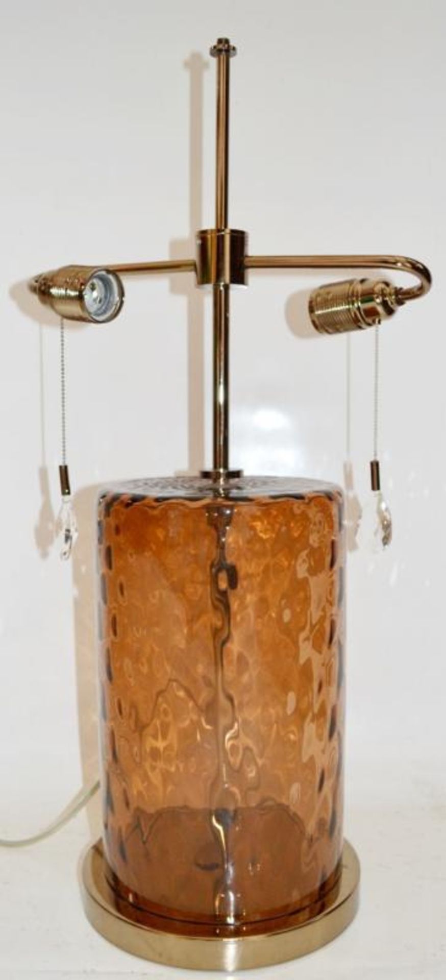 1 x FENDI CASA Table Lamp In Mottled Brown Glass With A Light Copper Base - Dimensions: Height 68 x - Image 4 of 5
