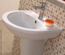 1 x Autograph 550 Basin With Pedestal In White (BAS1040) - New / Unused BOXED Stock - Dimensions:
