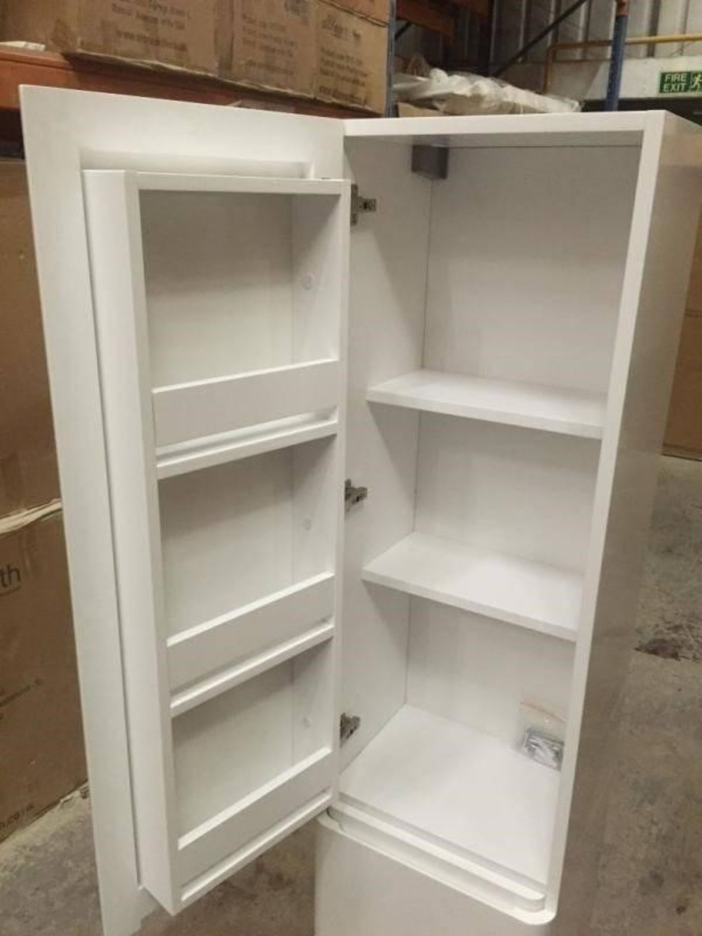 1 x White Gloss Storage Cabinet 155 - B Grade Stock - Ref:ASC41-155 - CL170 - Location: Nottingham N - Image 5 of 7