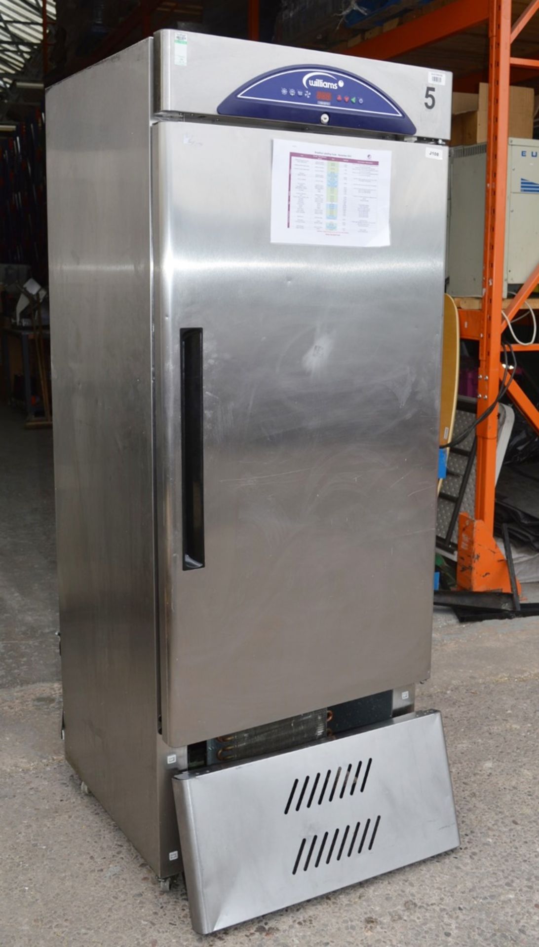 1 x Williams Single Door Upright Refrigerator  - Model HZ16-WB - Stainless Steel Finish - Suitable