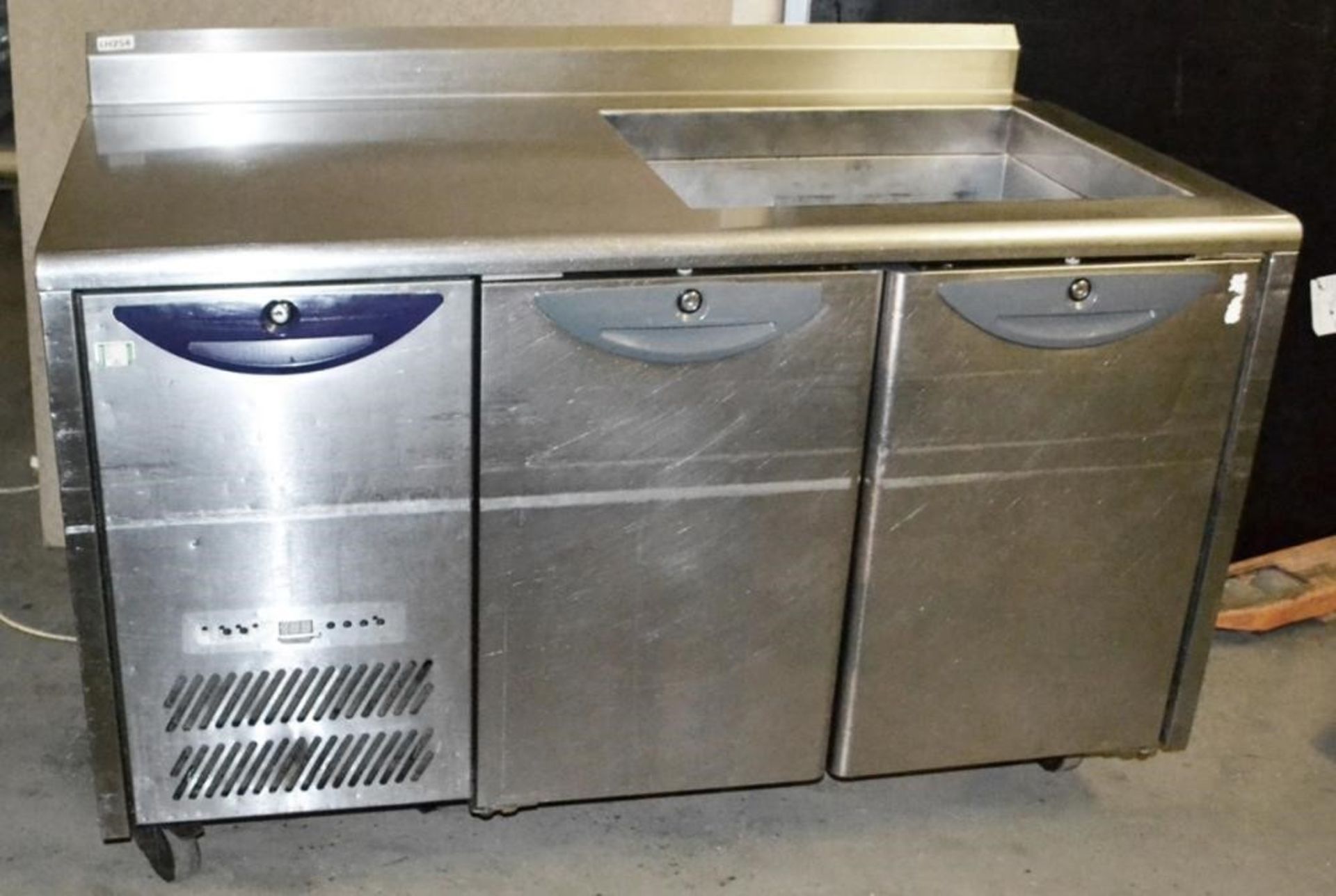 1 x Williams Two Door Counter Top Refrigerated Salad Pizza Prep Bench - Model HO3U - Stainless Steel - Image 2 of 7