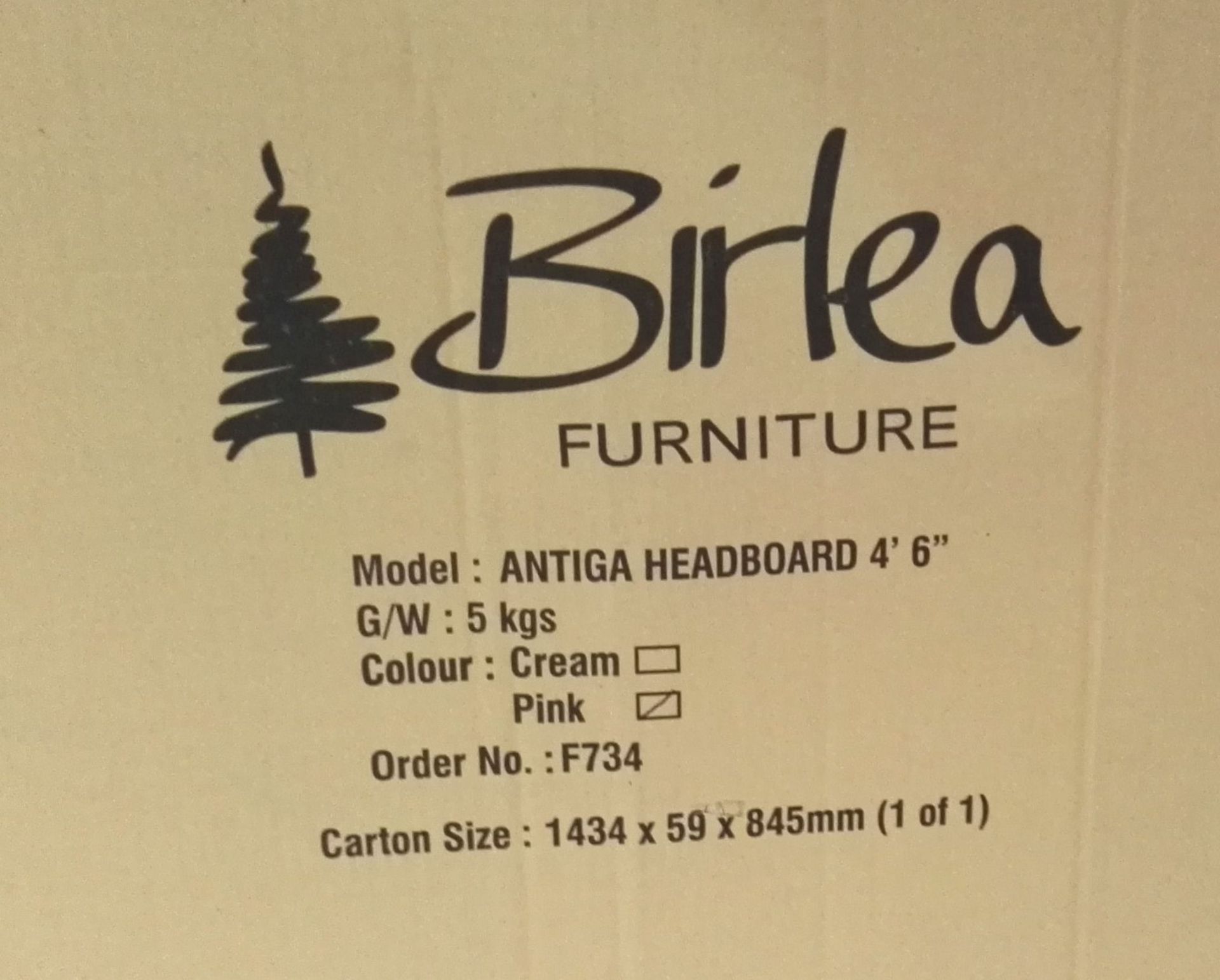 1 x Birlea Antiga 4'6" Headboard in Pink - Brand New Stock - CL286 - Location: Altrincham WA14 - Image 3 of 10