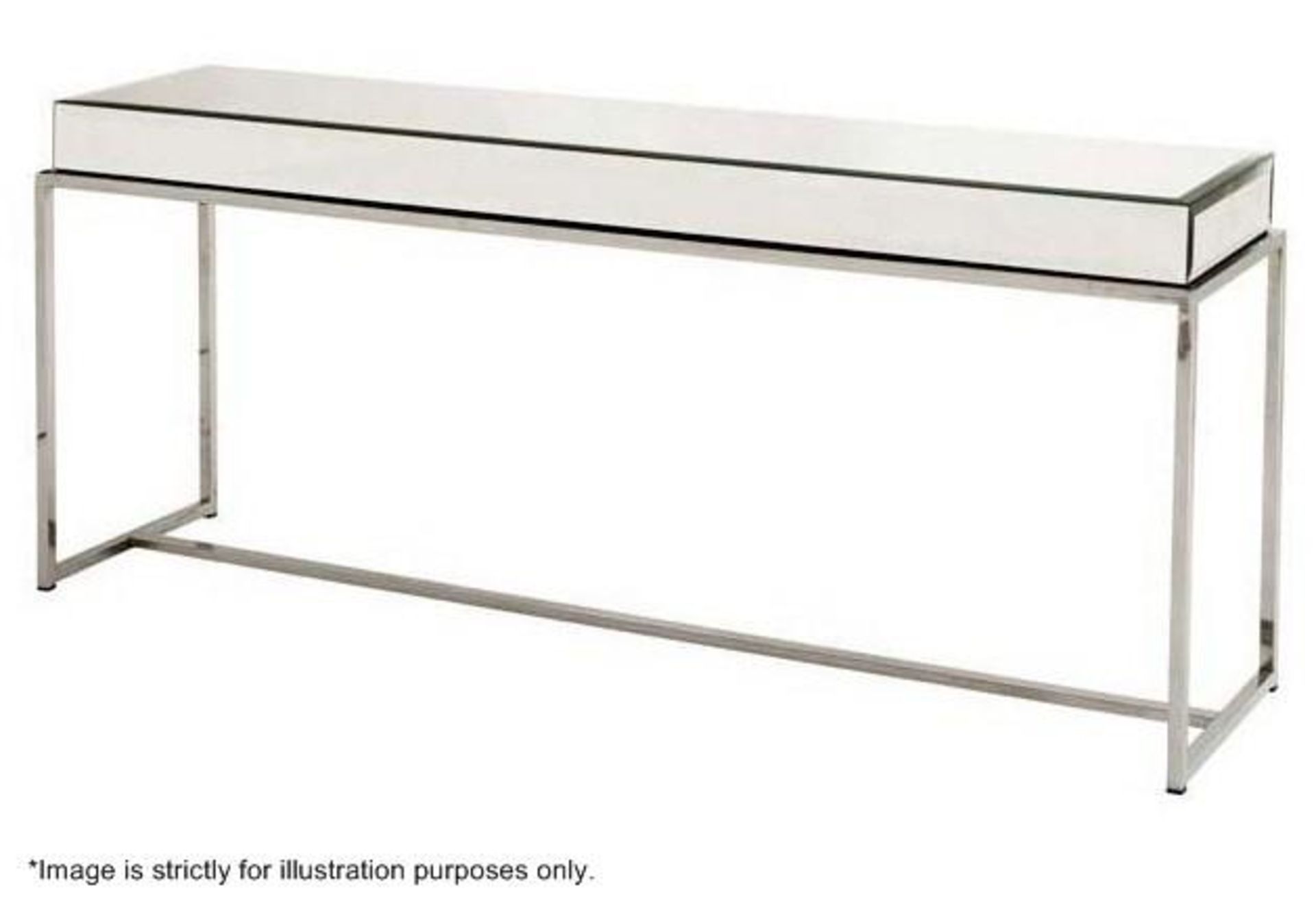 1 x EICHHOLTZ "Beverly Hills" Mirrored Glass Topped Console Table - Dimensions: W160 x D40 x H70 cm - Image 2 of 4