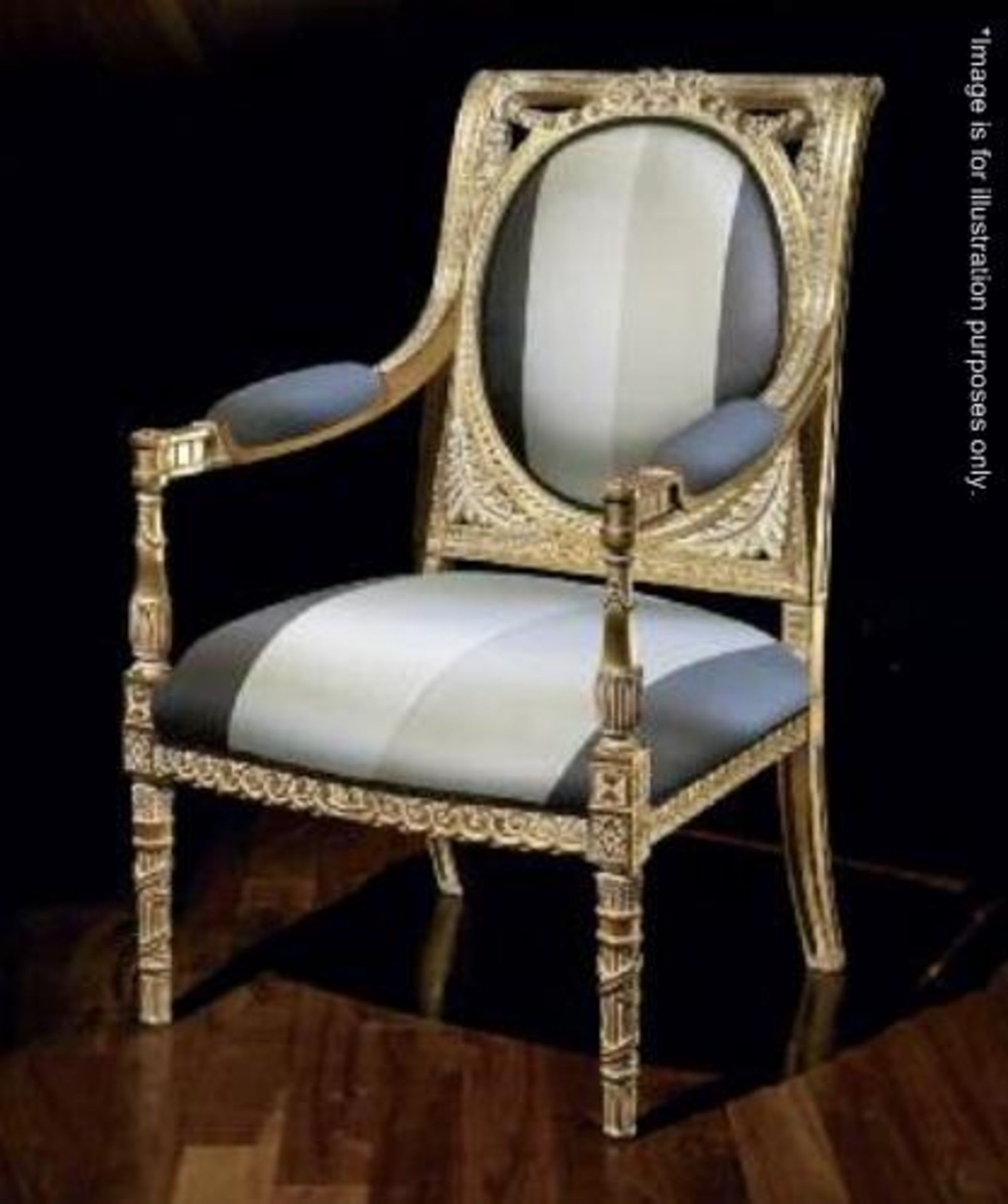 1 x DURESTA Flavia Chair - Features A Hand-Carved Hard Wood Frame With Hand-Stitched Coil Sprung Sea - Bild 2 aus 16