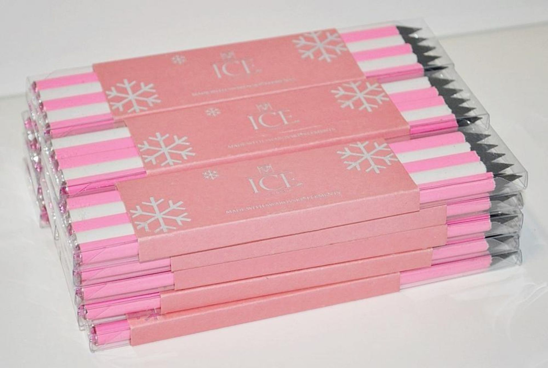 50 x ICE London Christmas Pencil Sets - Colour: PINK - Made With SWAROVSKI® ELEMENTS - Each Set - Image 2 of 4
