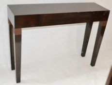 1 x EMPYREAN Bespoke Console Table With Drawer, Glass Topper And Lacquered Finish - Made In The UK -