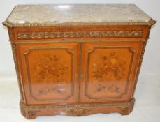 1 x Vintage Waring & Gillows Marble Topped Lockable Unit With Key - 2-Door, 1-Drawer - CL007 - Overa