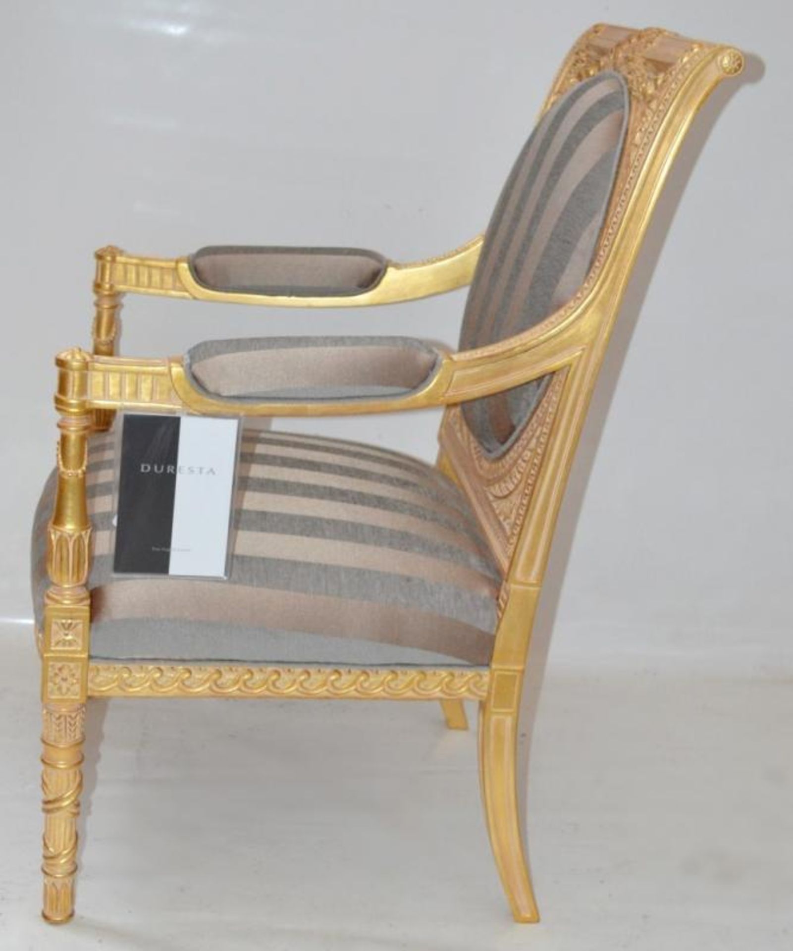 1 x DURESTA Flavia Chair - Features A Hand-Carved Hard Wood Frame With Hand-Stitched Coil Sprung Sea - Bild 9 aus 16