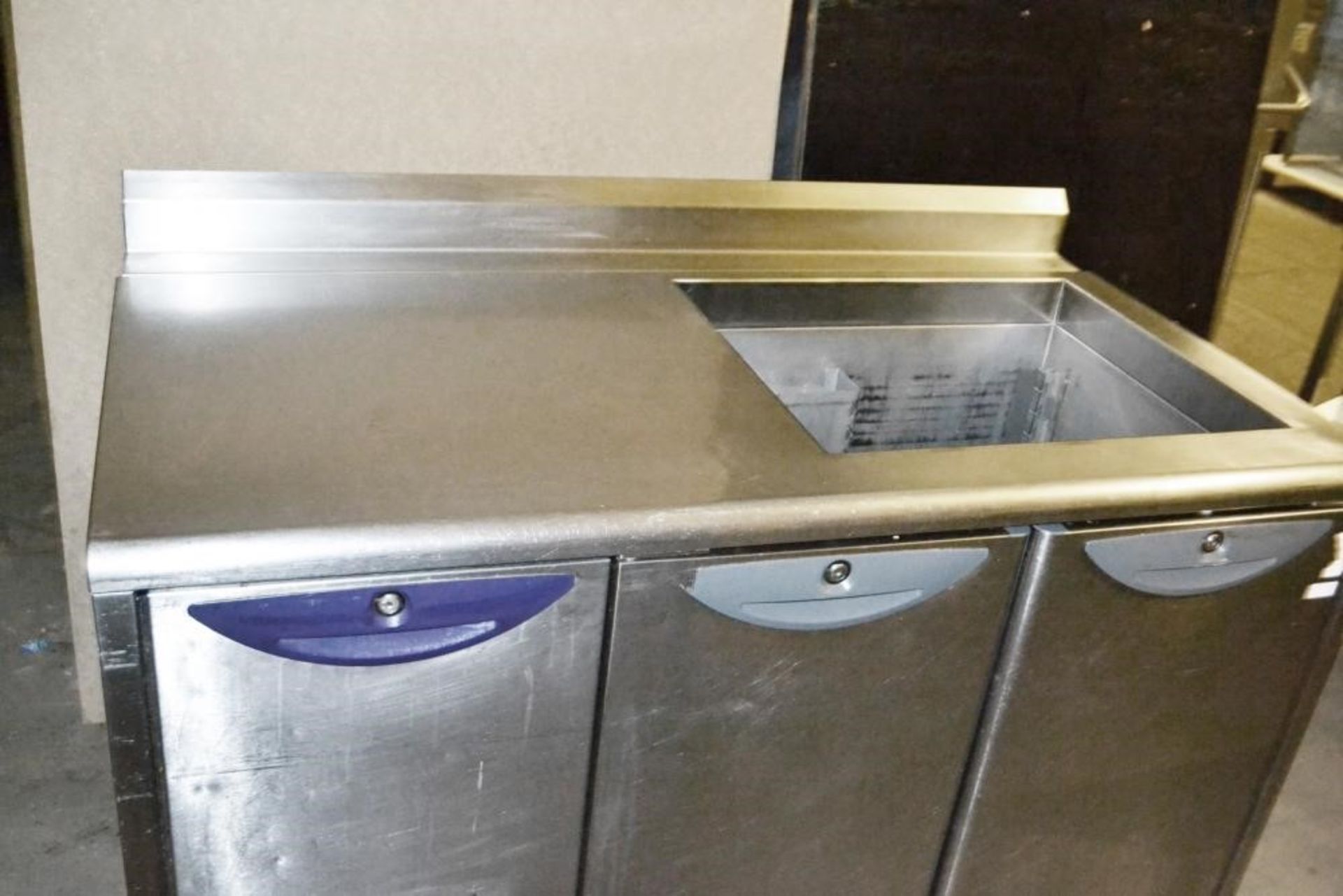 1 x Williams Two Door Counter Top Refrigerated Salad Pizza Prep Bench - Model HO3U - Stainless Steel - Image 2 of 4