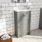 1 x Winchester Grey Cloakroom Vanity Unit (DULCOMGR) - New / Unused Stock - Dimensions: H80 x D22.