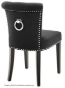 6 x EICHHOLTZ  Key Largo Dining Chairs - Richly Upholstered In A Black Linen - Dimensions: W49 x H88