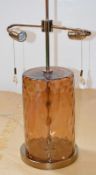 1 x FENDI CASA Table Lamp In Mottled Brown Glass With A Light Copper Base - Dimensions: Height 68 x