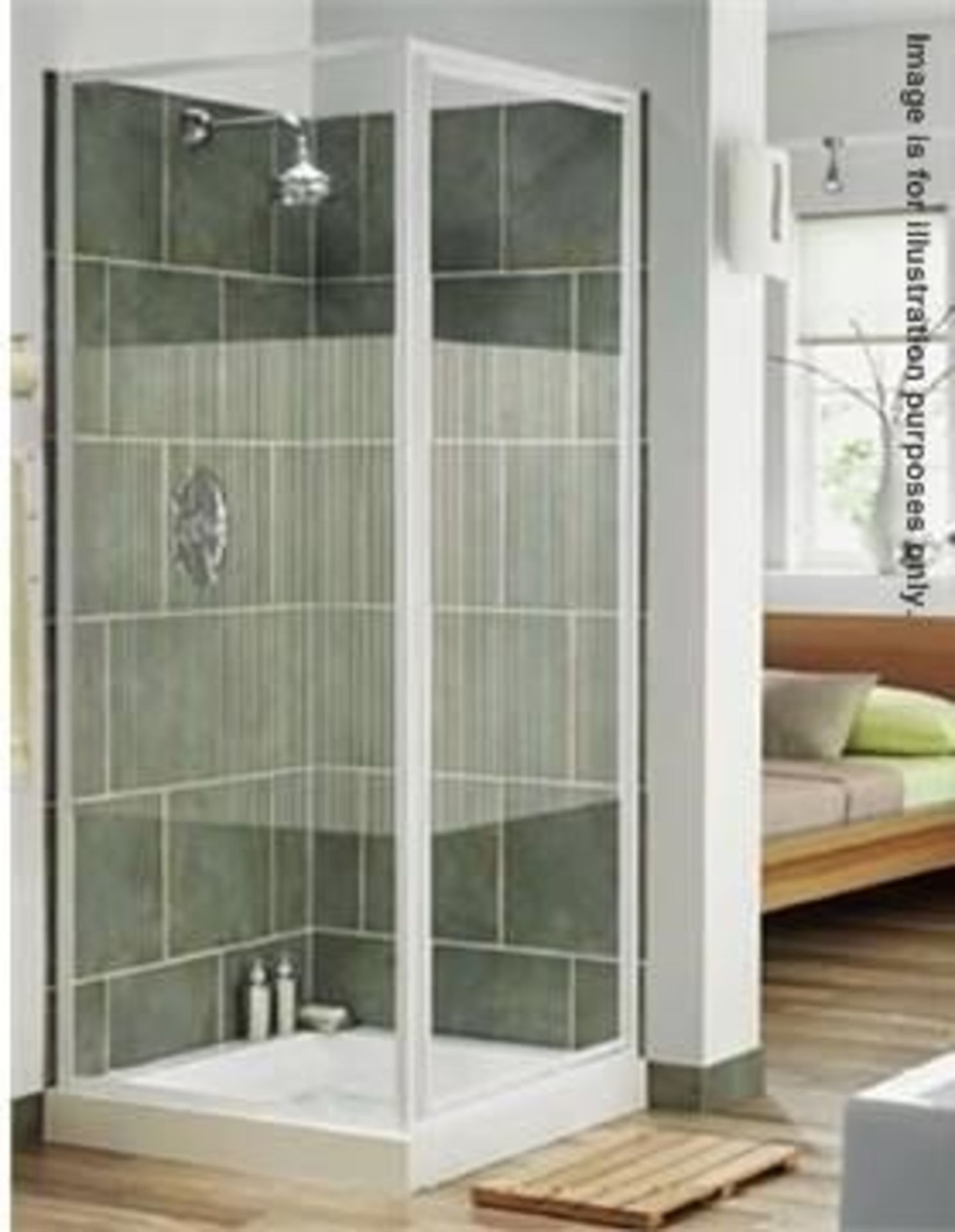 1 x Simpsons Supreme Pivot Shower Door With Side Panel - 600x600mm - RRP Approx £600