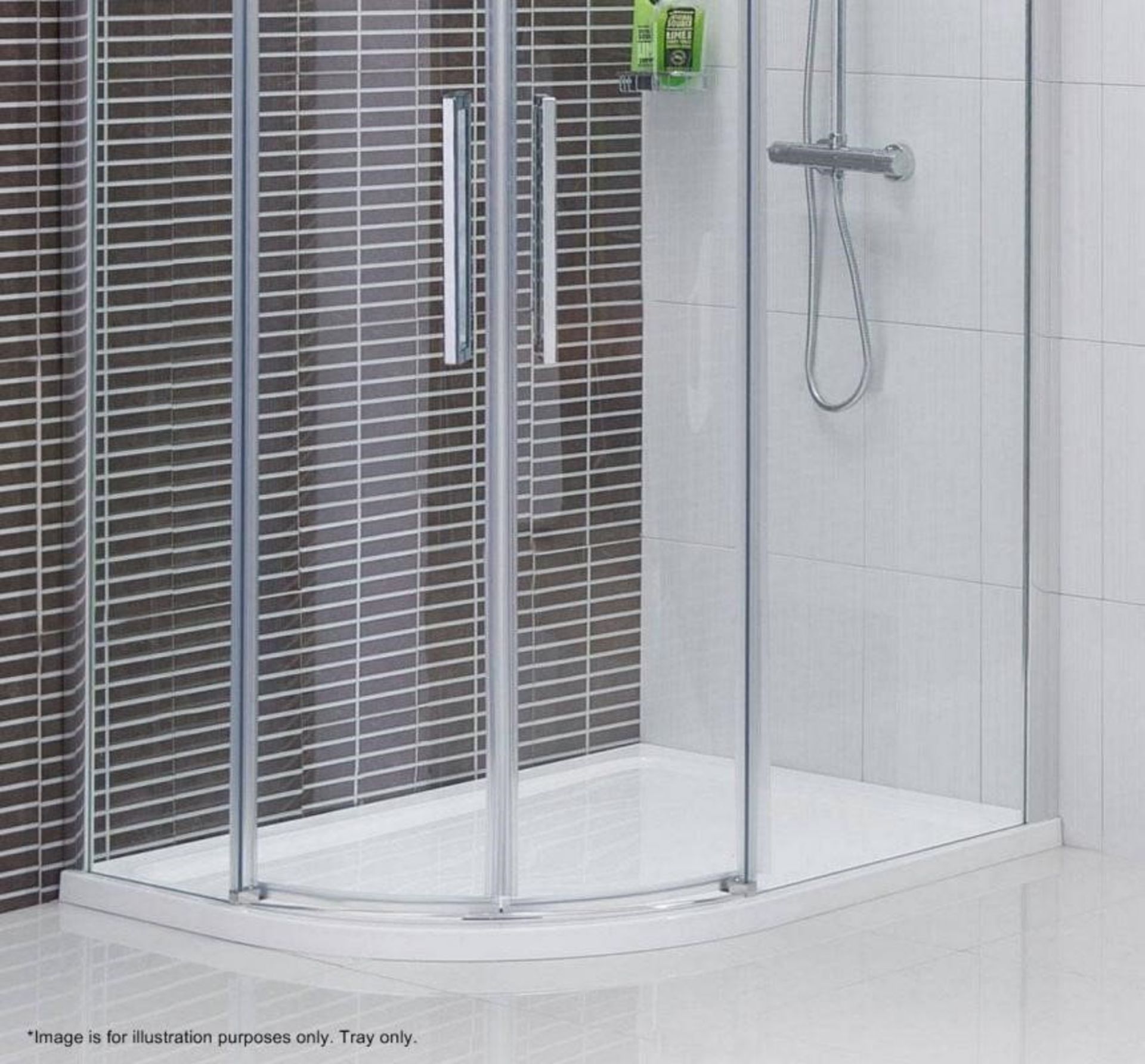 1 x Low Profile Offset Quadrant Left Handed Stone Shower Tray - Dimensions: 1200 x 800 x 40mm - Orig