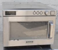 1 x PANASONIC Commercial Microwave (Model: NE-1247) - 1980 W - Stainless Steel Finish - Ref: IT546 -