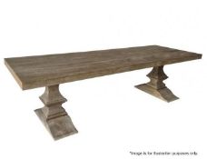 1 x FLAMANT "Dillon" Handcrafted Elm Table (L275) - Dimensions: H78 x D100 x Length 275 cm - Weight