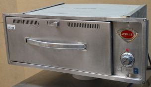 1 x Wells Heavy Duty Commercial Food Warming Drawer - Easy Clean Stainless Steel Finish - Model RW-1