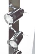 1 x Tauros Four Bar Ceiling Spot Light - Polished Chrome With Glass Diffusers - IP44 Rated - Ex Disp