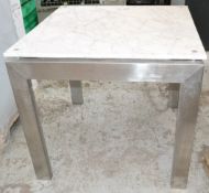1 x Large Square Marble Topped Display Table With Metal Base - Ref: 3791895 / P1-18- Ex-Display